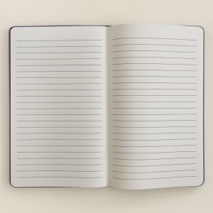 Cuaderno abierto mostrando sus páginas de rayas listas para capturar ideas.