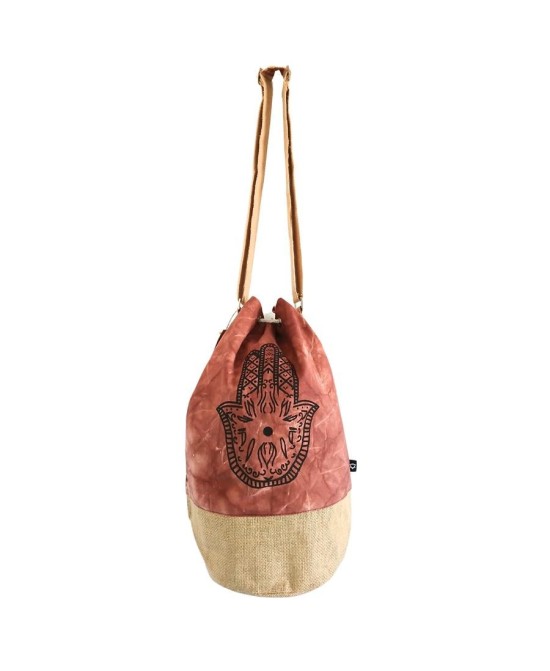 Mochila sostenible con símbolos decorativos místicos