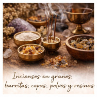 Inciensos naturales en granos, resinas y barritas