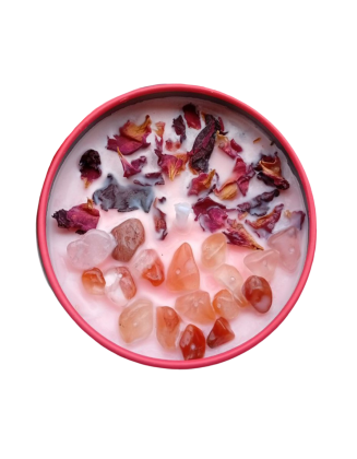Vela Esencia de Rosa y Cuarzo | Artesanal y Energética - Jessimistica