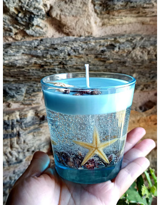 Jessimistica | Vela de gel con conchas marinas artesanal